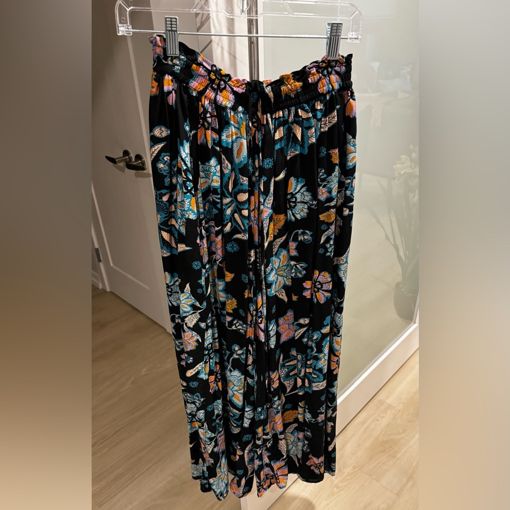 Beach pullover wideleg elastic pants w drawstring